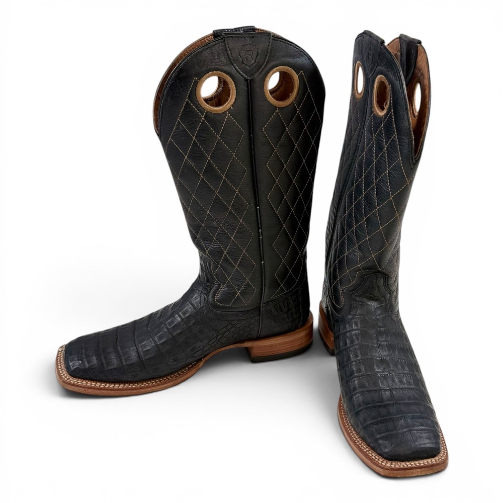 Ariat Relentless Winner's Circle Caiman Belly Western Boots Black Mens 10D